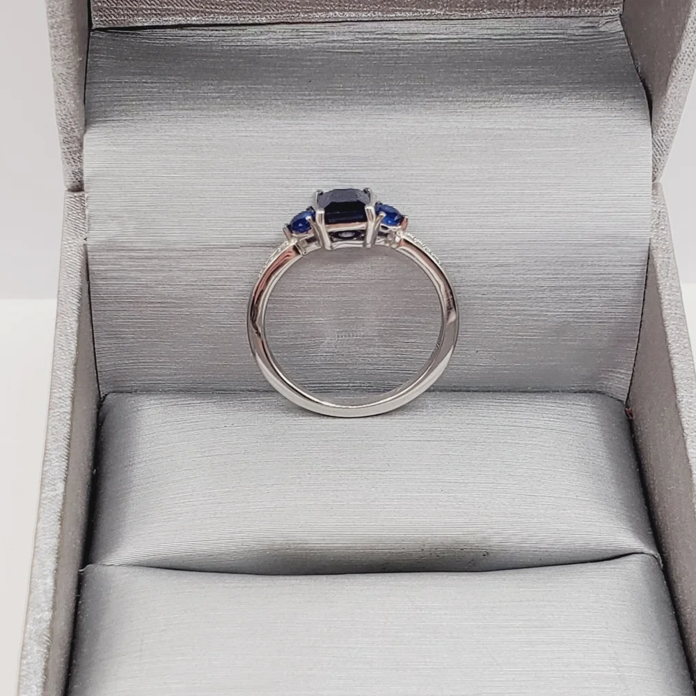 Genuine Blue Spinel Ring 925 Ring Sterling Silver Ring Blue Ring